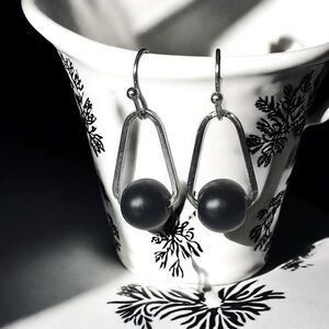 5 For $25💫Alternative Biker Black Ball Dangles Earrings